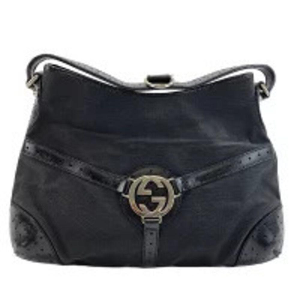 Gucci Interlocking G Shoulder Bag Black